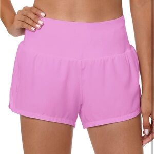 ✨2 for $35 ALL SHORTS!✨ GYM PEOPLE - High Waisted Running Shorts 4" PINK Small